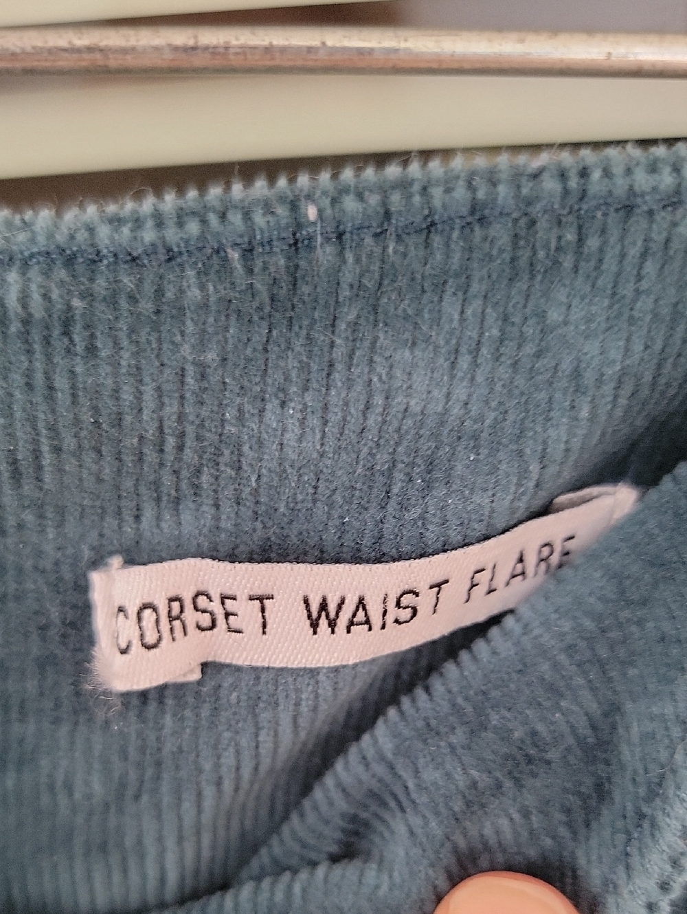 True Craft Corset Waist Flare Corduroy Pants in Teal Blue Sz 16 Has Stretch - Picture 10 of 12